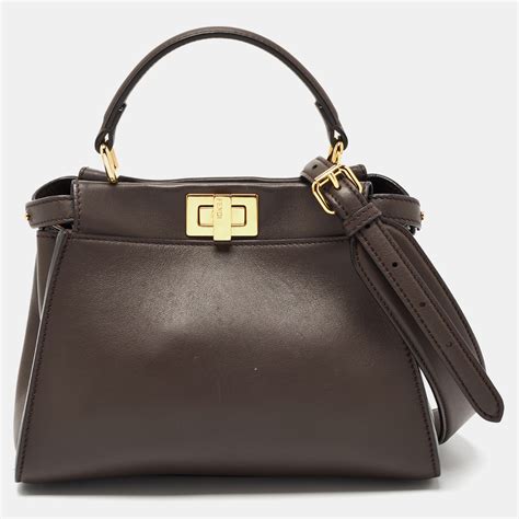 fendi bag peekaboo mini|FENDI Mini Peekaboo Leather Bag .